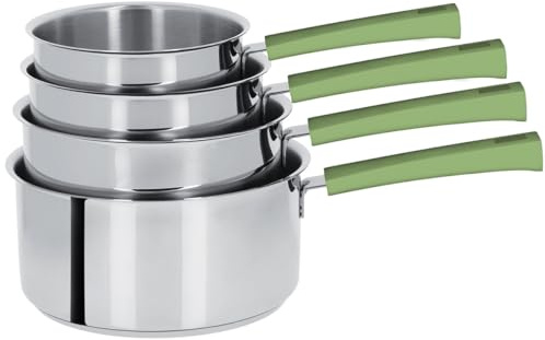 Cristel - S4CMVT- Série de 4 Casseroles inox 14-16-18-20cm - Collection Mutine