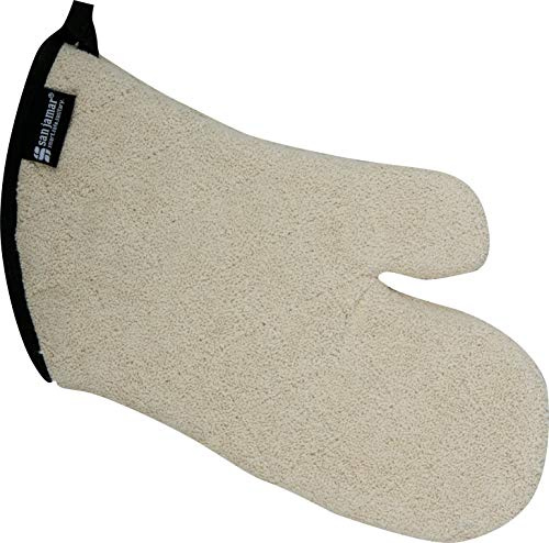 San Jamar 813TM Heavy Duty Terry Cloth Temperature Protection Oven Mitt, 13 Length, Natural