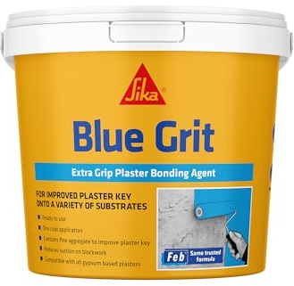 Sika Blue Grit Extra Grip Plaster Bonding Agent, Blue, 10 Litre | Ready To Use – One Coat Application