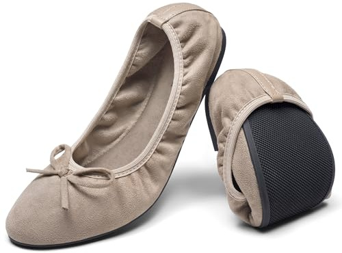 Greatonu Ballerina Donna Ballerine Pieghevoli Scarpe Basse Donna con Suola Flessibile- Perfetto per Matrimoni e Feste