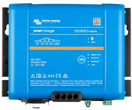 Victron Energy Smart IP43 12-Volt 50 amp 230V, 3 Output Battery Charger, Bluetooth
