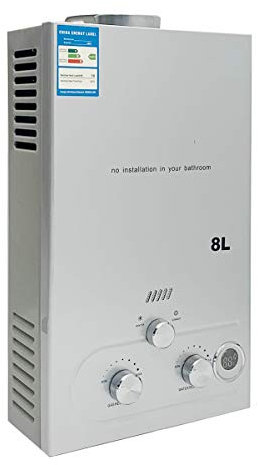 Cozyel 8L-LPG 16 KW Chauffe-eau Gaz Radiateur Pour Eau à Gaz Propane Chauffage d'Eau Instantané pour Maison Caravane Bateau Camping Voiture