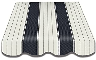 VANA Markisenstoff mit Volant für 4 x 3 m Markisen Ersatzstoff Markisentuch Bespannung Sonnenschutz fertig genäht Maß Tuch 3,83 x 3 m Volant 3,83 x 0,21 m Design SPD037