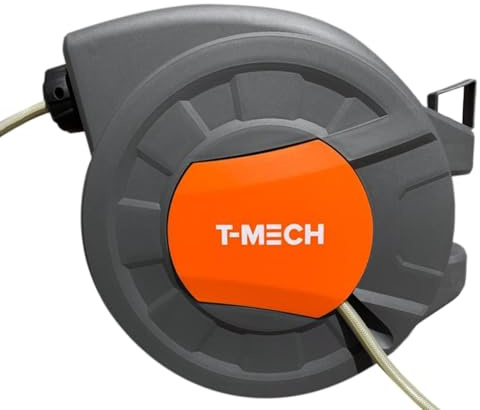 T-Mech 20m Gartenschlauch Trommel Wasserschlauchaufroller Schlauchaufroller Schlauchtrommel Automatik Wasserschlauch Garten