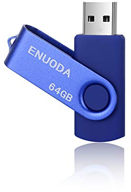 ENUODA Clé USB 64 Go Clef USB 2.0 Flash Drive Mini Portable Grande Capacité Mémoire Stick avec Lumière LED pour Le Stockage et la Sauvegarde (Bleu)
