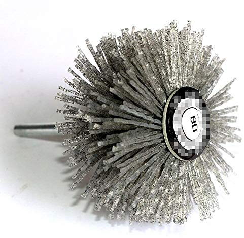 LIANYG Dibujo De Cepillo De Rueda Cerda Radial 2 Piezas de 80 mm de Nylon abrasivo del Taladro Alambre muela abrasiva de Pulido del Cepillo for Muebles de Madera estofada 00 (Grit : 80 2pcs)