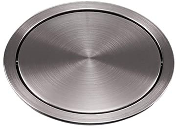 JHZDX Runde Einbau Counter Top Abdeckung Mülleimer Eingebaute Klappe Mülleidkanne Küchenbank Edelstahl (Silber),Diameter 252mm Round