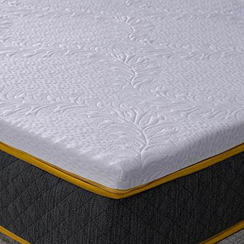 Comfy Line - Topper für Matratze boxspringbett in Memory Foam Gel 6 cm Verarbeitung in 7 Zonen - atmungsaktives Futter mit Ecken (80X195)