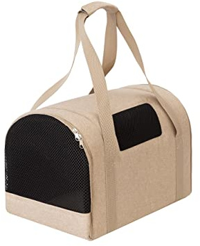 Katzentragetasche, Haustiertragetasche, Faltbare Hundetragetasche Transporttasche Transportbox, für Hunden oder Katzen, Beige,Größe 2: 31x49x31 cm