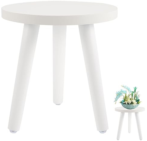 Cabilock Small Round Wooden Plant Stand, 7.87 Inch / 20cm Indoor Plant Pot Stand, Modern Decorative Pedestal Stool, Wood Flower Pot Holder Riser for Living Room, Balcony, Home Decor
