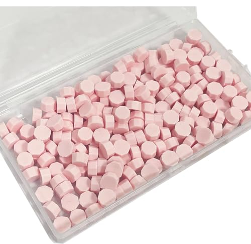 YOKIOU 220 Stück Siegelwachs Perlen Rosa Siegel Perlen Set Wachs Siegel Stempel Umschlägen für Basteln von Briefmarken Geschenkverpackung (pink 3)