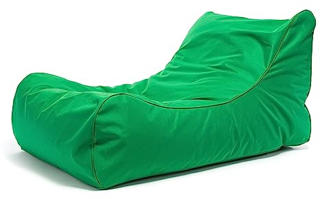 Ecopuf - Master Polyester Pouf Sessel Outdoor Chaise Longue - Sitzsack mit Staufach und Griff - Robuster Stoffsack - Entspannungssessel - Wohnungseinrichtung - 115x65x60cm, Grün Nc20