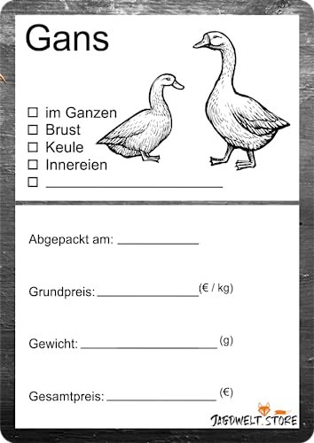 Metzger Etiketten zur Kennzeichnung von Fleisch 6 x 9 cm GAns Vintage (25)