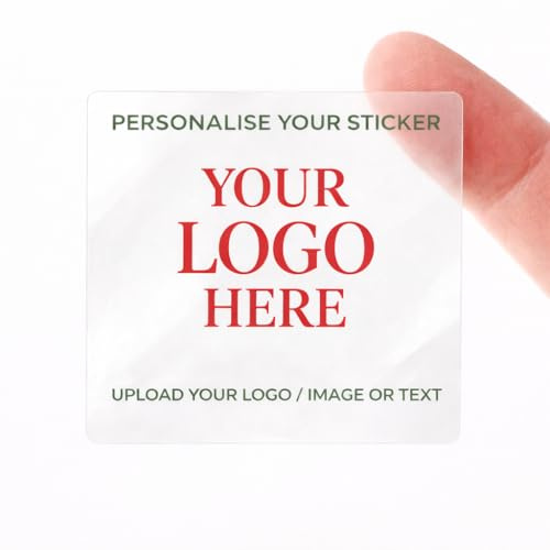 Personalised Sticker (37 mm) Logo Stickers Personalised Transparent Personalised Stickers Labels for Greeting Cards Papa Prints®