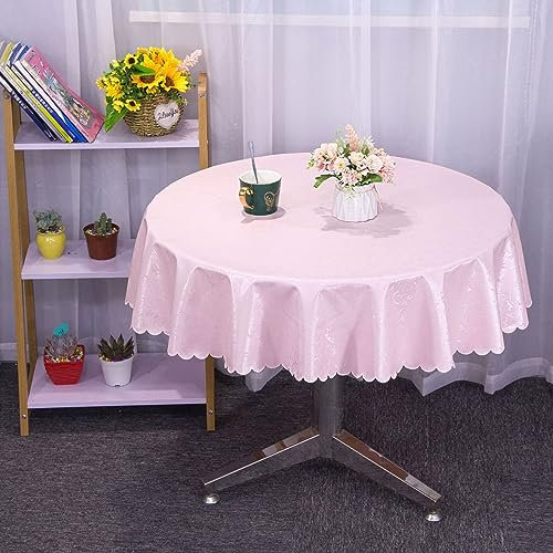 XQSSB Tischdekoration Eckig Wasserdicht Tischtuch Verbrühungsschutz Tischwäsche Pflegeleicht Garten Zimmer Tischdekoration Pink B 240cm Runder Durchmesser