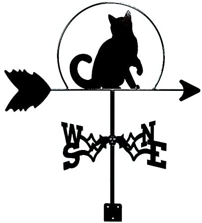 Wetterfahne, Edelstahl, Katze, Wetterfahne für Retro-Windfahne, kreativer Gartenstecker, Windrichtungsanzeiger für Hofkuppeln, Bauernschuppen, Messwerkzeug