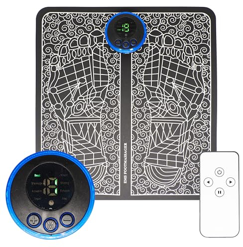 EMS Massaggiatore Piedi, Elettrostimolatore Muscolare per Massaggio Plantare, Riflessologia | Massaggiatore Elettrico | Massaggio Piedi Portatile, Allevia Gonfiore Caviglie, 19 Livelli di Intensità