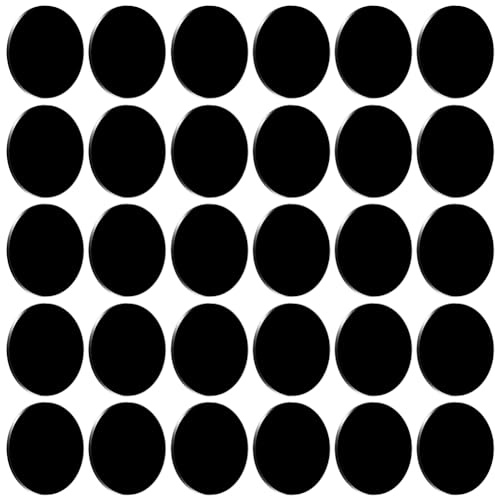 FINGERINSPIRE 30 Stück Schwarze Kreise Acrylplatte 49.5 mm Runde Miniatur Basen 2 mm Dick Leere Action Figuren Display Basis Runde Kunststoffplatte Für Miniaturen Kriegsspiele DIY Schlüsselanhänger