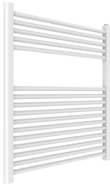 Kiamami Valentina - Radiateur de salle de bain moderne en acier blanc 75x77