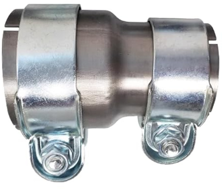 MOCNT Abrazadera de Tubo de Escape 51mm a 60mm Reductor Abrazadera de Banda de Escape Acero Inoxidable Conector de Tubo de Escape con Junta a Tope Doble Abrazadera de Escape