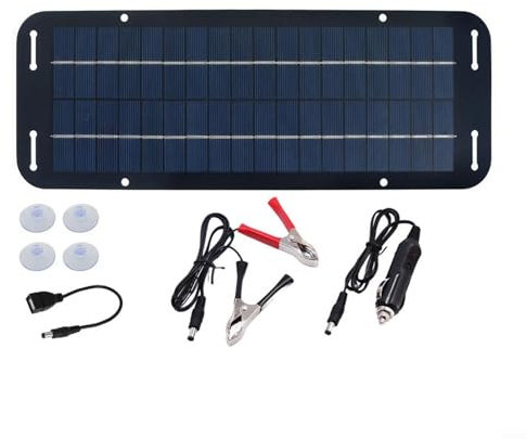 60W 12V Solar Panel Kit,Monocrystalline Solar Battery Trickle Charger Maintainer,Trickle Battery Charger,Portable Solar Panel Trickle Charging Kit for Car Boat