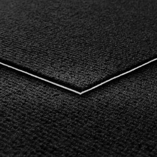 Livelynine 16 Fliesen 61 x 61 cm schwarz rutschfeste Teppichfliesen abziehen und aufkleben