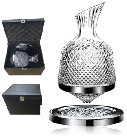 Lvpradior Carafe à décanter en cristal soufflé à la main avec boîte, aérateur de vin sans plomb, cadeau de luxe pour les amateurs de vin et les hommes (argent)