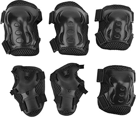 Srliya Equipo de Protección Ajustable para Patinaje sobre Ruedas de 6 Piezas para Niños de 6 a 18 Años, Incluye Protectores de Rodilla, Codo y Palma, Ideal para Andar en Patineta, Andar