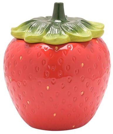 Widdop Cottage Garden Ceramic - Strawberry Storage Jar | Strawberry Themed Dinnerware - Summer Crockery Bright Quirky Tableware - Lovely Gift Idea Picnic Outdoor Eating