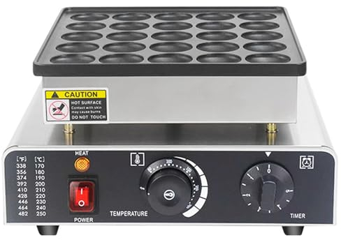 Mini machine à crêpes hollandaise – 25 pièces – Machine multifonction pour cuisine, café ou magasin de desserts – Mini crêpière antiadhésive