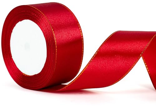 Nastro rosso bordeaux largo 40 mm, nastro spesso in raso cremisi per incartare i regali di Natale, nastro per incartare torte, bouquet di fiori, decorazioni per auto da matrimonio.