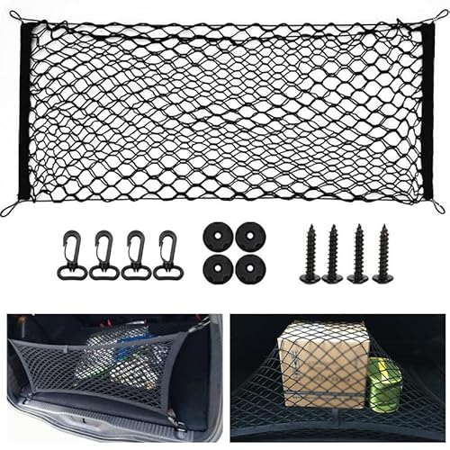 YYBCDSA Auto Kofferraumnetz, für Ford Focus Fiesta Galaxy Kuga C-Max S-Max Gepäcknetz Ablagenetz Autositz-Rücken-Aufbewahrungsnetz Netz Erstreckt Super Elastisch Zubehör,90 * 40cm