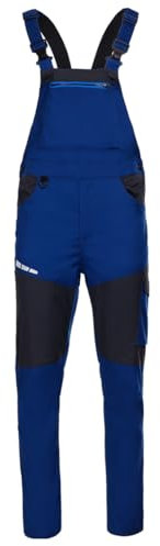 Stenso Eos Salopette De Travail Homme Avec Éléments Réfléchissants - Salopette Homme Stretch, Sangles Élastiques Réglables, Fermeture Éclair YKK, Boutons Latéraux, Poches Multiples Bleu 56
