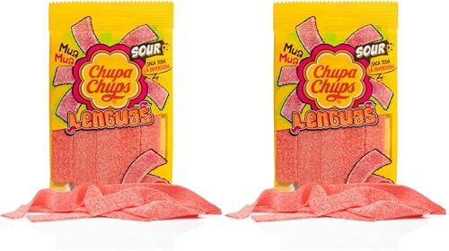 Chupa Chups Gominolas Lenguas de Fresa Ácida, 145g (Paquete de 2)