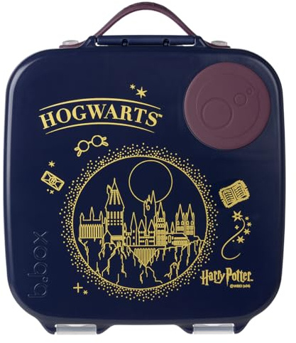 b.box Harry Potter Brotdose | Große Bento-Box mit 4 Fächern (2 auslaufsicher), herausnehmbarer Trenner, Gel-Kühlpack | Ideal für die Schule | Ab 3+ | B x T x H: 20 cm x 20 cm x 7,1 cm
