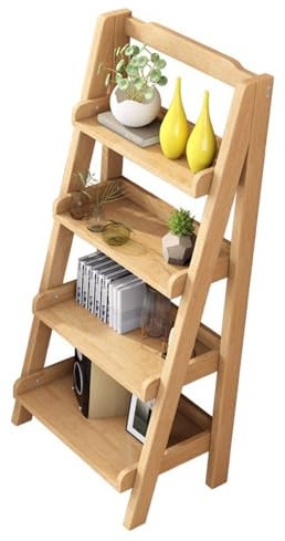 Libreria a ripiani a scala, Scaffale a scala in legno a 5 livelli, ripiani portaoggetti inclinati multiuso autoportanti, libreria aperta for camera da letto, soggiorno, bagno, cucina, ufficio Ripiano