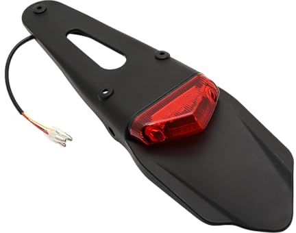 Nicear Luz trasera de motocicleta, luz de freno trasera universal para motocicleta, lámpara de matrícula/guardabarros para motocicleta, ATV, Dirt Bike
