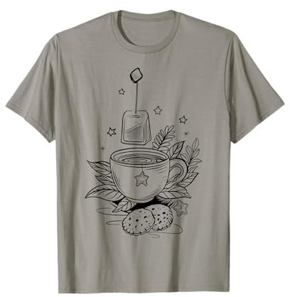 Design Earl Grey Tasse de thé, étoiles et feuilles de thé T-Shirt
