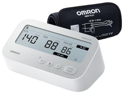 OMRON X4 Connect AFib, Misuratore di pressione arteriosa, Misuratore di pressione da braccio progettato per monitorare ipertensione, Clinicamente validato per rilevamento della Fibrillazione Atriale