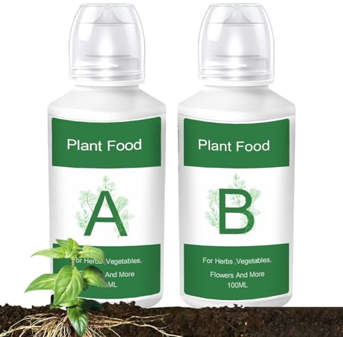Engrais Végétal,Aliments pour A B Fournitures Hydroponie - Système Solution de Culture Nutriments 2 Pièces pour Pelouse Terrasse Fleurs Jardin Fruits et Légumes