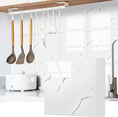 AMOYUN Azulejos Adhesivos Cocina, 10 piezas Vinilo Pared Vinilos de Pared Decorativos 30x30cm Revestimiento de Paredes PVC Baldosas Adhesivas Pared Cocina Azulejos Baño Vinilo Suelo
