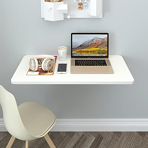 Tavolo da Muro Pieghevole da Tavolo Bianco con Montaggio a Parete Tavolo da Lavoro Pieghevole per Computer Banco da Lavoro Pieghevole Tavolo da Bar per La Colazione, per Ufficio Domestico/Cu
