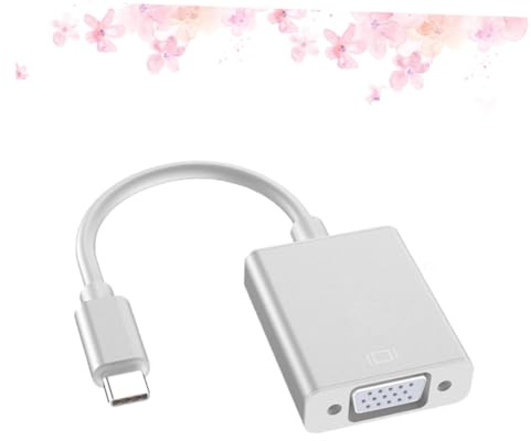 TOYZFRIENDY Adaptador USB-c Vga Macho Hembra Cable USB Tipo C para Portátil Monitor Proyector Plata Compatible Plug and Play