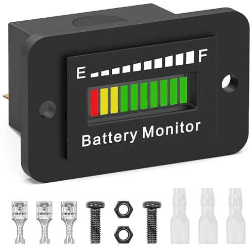 Greluma 1 pezzo 12V 24V 36V 48V 60V 72V Indicatore LED di livello batteria, tester per batterie al piombo e agli ioni di litio compatibile con golf cart, Yamaha, Club Car, EZGO, impilatore, moto