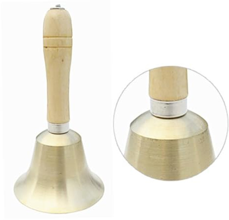 Parliky Handglocke mit Holzgriff Rassel Musikinstrument für Neugeborene Sanfter Klang Motorische Sensorisches Geschenk Shower Geburtstag