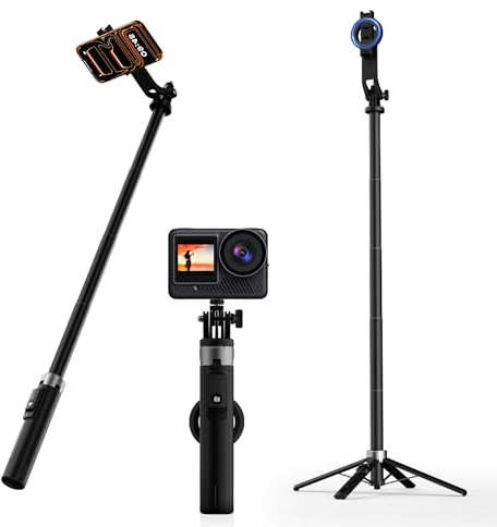 CloudValley Trépied magnétique de 135 cm avec Fonction Perche à Selfie magnétique, Deux façons de Transporter Votre téléphone, Compatible avec la Charge USB-C, Rotation à 360°/720°, Noir
