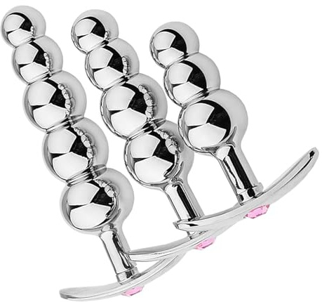 HTdangT Plug Anale In Acciaio Inossidabile 3/4/5 Perline In Metallo Dilatatore Palline Anali Buttpluck Massaggio Prostatico Stimolatore SM Giocattolo