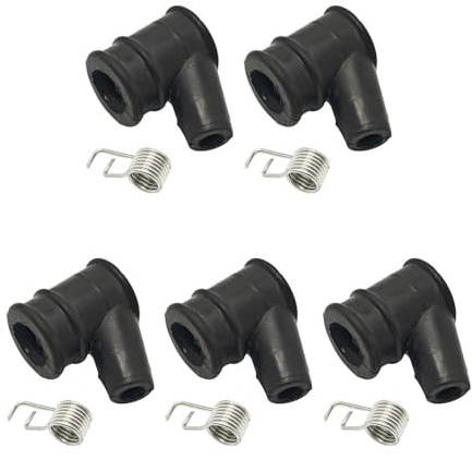 Zündkerzenstecker + Zündfeder passend for Benzin-Kettensägen, Ersatzteil, Gummikappe, Gartengeräteteile, 5 Stück