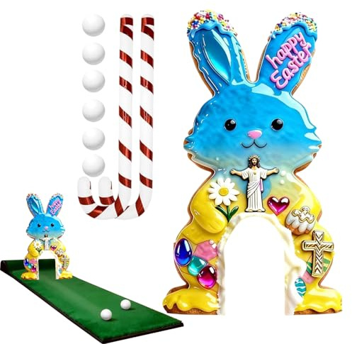Mini Golf Set - Bärbar Påskaktivitet - Mini Golfbana Med Klubba Och Bollar, För Vuxna Barn Fester, Inomhus Vardagsrum Sovrum