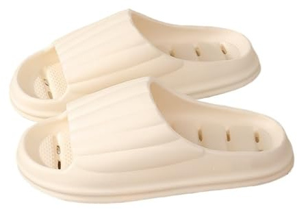 Badrum Bathroom Shoes with Drainage Holes, Comfort Non-Slip House Shower Slippers Summer Lightweight Quick-Dry Pool Slides Hustofflor(Vit,Alpha XXX-Large)